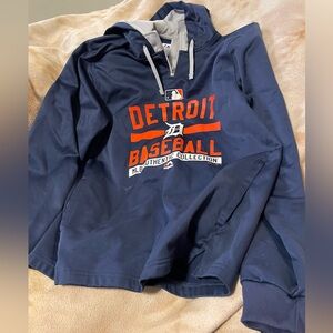 MLB Majestic Detroit Tigers Hoodie Sweatshirt 1/4 zip Men’s Size M